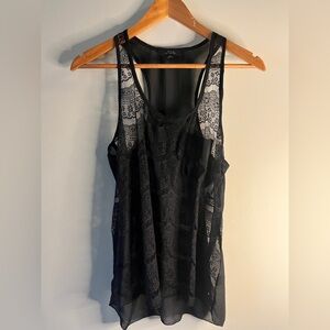 Iris Sheer Black Lace Tank Top